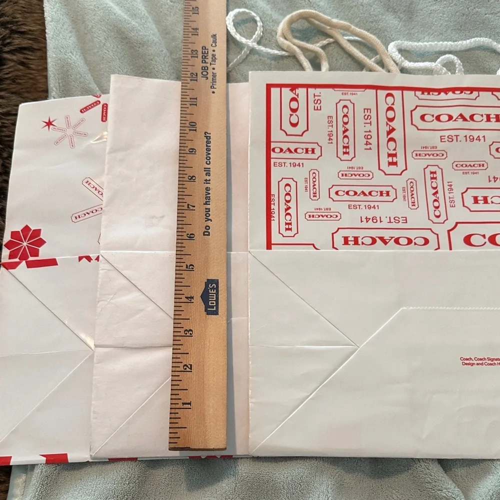 Bundle of 8 Coach Red & White Gift Bag Collection